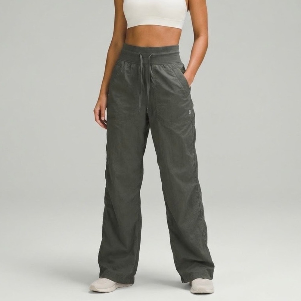 Lululemon Dance Studio Mid Rise Pant Swift Army Green Straight Leg Unlined Sz 0